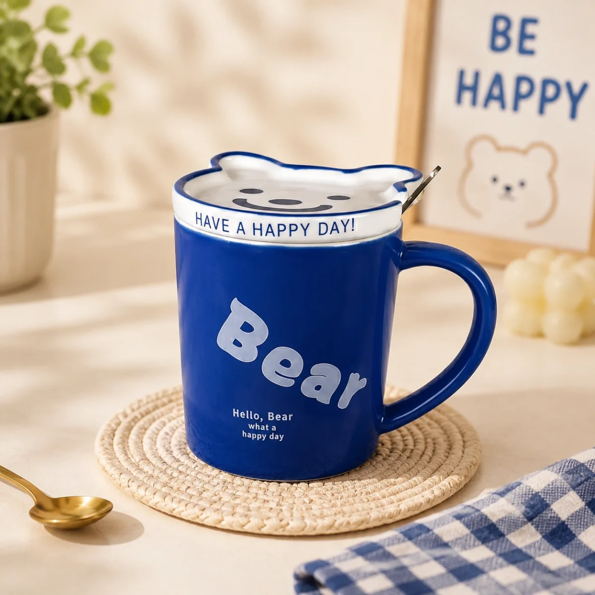 ماگ درب دار طرح bear - Image 3