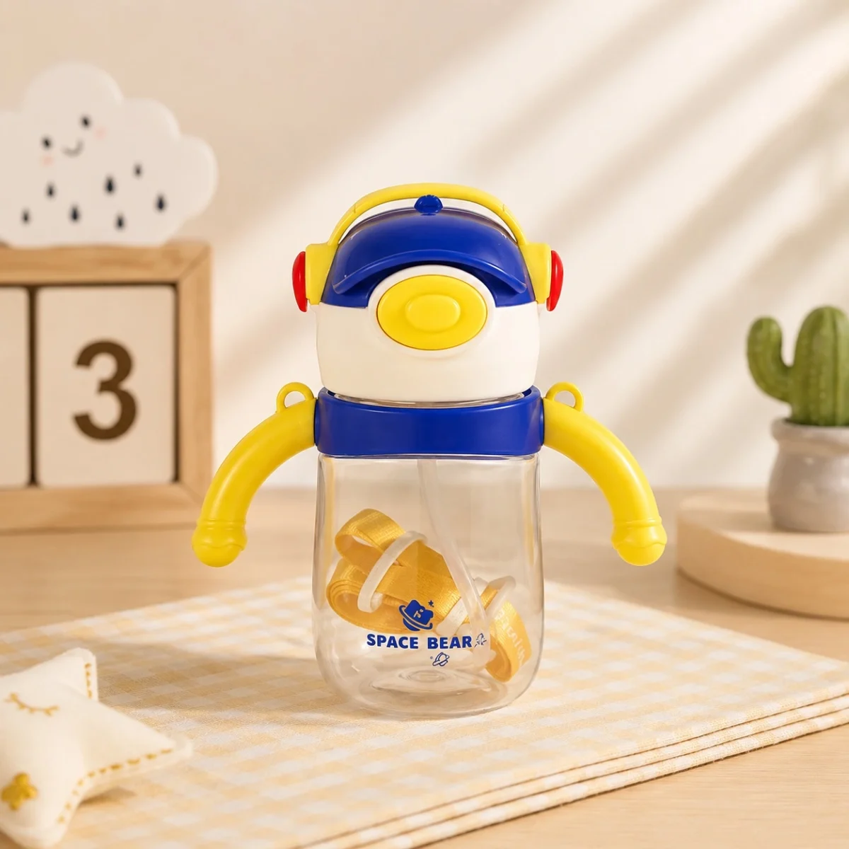قمقمه space bear دسته دار – قمقمه‌ای مقاوم و کاربردی برای استفاده روزمره - Image 2
