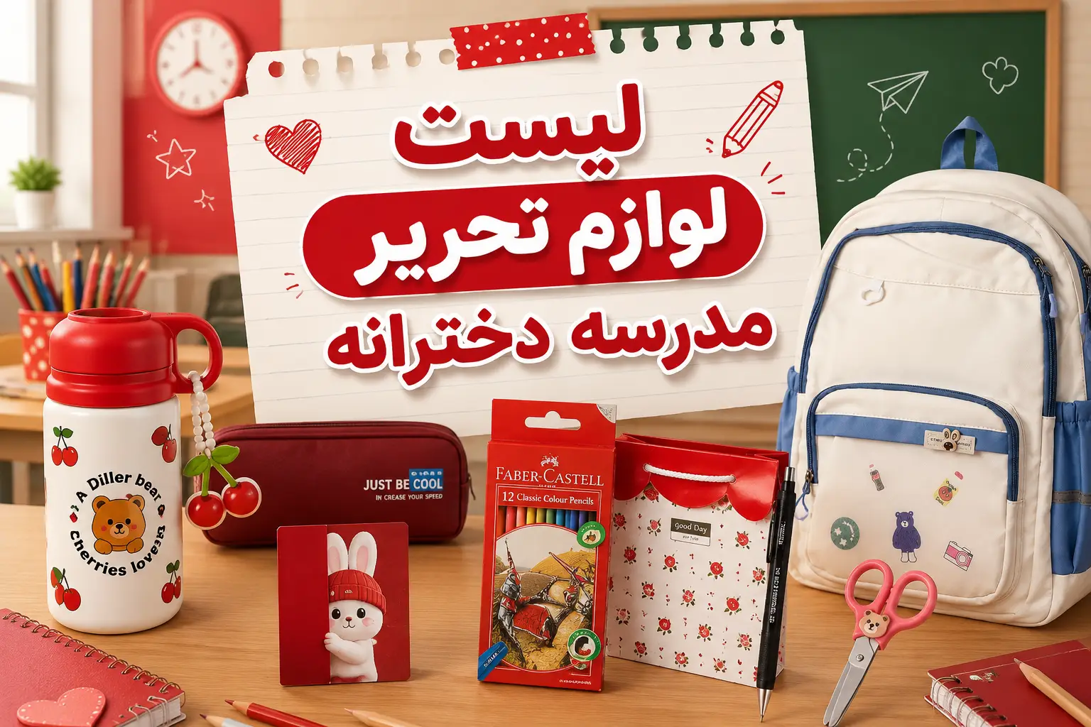 لیست لوازم تحریر مدرسه دخترانه