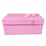 باکس هدیه صورتی با روبان ساتن - Image 3