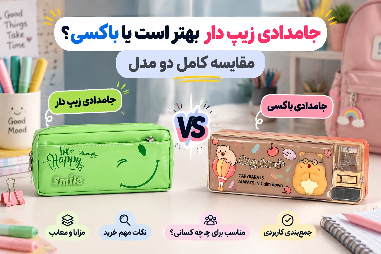 انتخاب بین جامدادی زیپی و باکسی